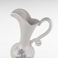 Vintage Royal Haeger Pitcher, White Ceramic Pitcher with Floral Design, Art Pottery, Mid-Century Modern, Vase, Home Decor