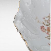 CT Carl Tielsch Germany 13" Porcelain Bowl | Antique Serving Bowl | Floral & Gold Decor
