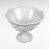 Vintage Westmoreland Old Quilt Milk Glass Bowl | Pedestal Bowl | Candy Dish | Collectible Glassware