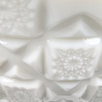 Vintage Westmoreland Old Quilt Milk Glass Bowl | Pedestal Bowl | Candy Dish | Collectible Glassware