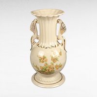 Vintage Porcelain Vase with Handles | Floral Design | USA 29A | 10 Inch | Home Decor