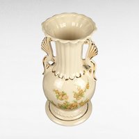 Vintage Porcelain Vase with Handles | Floral Design | USA 29A | 10 Inch | Home Decor