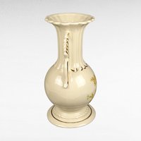 Vintage Porcelain Vase with Handles | Floral Design | USA 29A | 10 Inch | Home Decor
