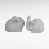 Vintage Dept 56 White Bunnies Pair | Porcelain Figurines | Easter Decor