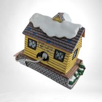 Vintage 1987 Lefton Colonial Village Train Station | Lighted Ceramic Building | Christmas Village | Holiday Decor | Collectible