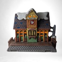 Vintage 1987 Lefton Colonial Village Train Station | Lighted Ceramic Building | Christmas Village | Holiday Decor | Collectible