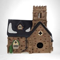 Vintage 1989 Dept 56 Dickens' Village "Knottinghill Church" | Lighted Porcelain Building | Christmas Village