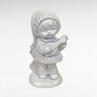 Set of 6 Vintage Ceramic Caroler Figurines, Hand-Painted, Blue Tint, 5.5 Inches Tall, Christmas Decor