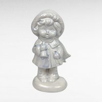 Set of 6 Vintage Ceramic Caroler Figurines, Hand-Painted, Blue Tint, 5.5 Inches Tall, Christmas Decor