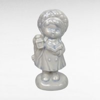 Set of 6 Vintage Ceramic Caroler Figurines, Hand-Painted, Blue Tint, 5.5 Inches Tall, Christmas Decor