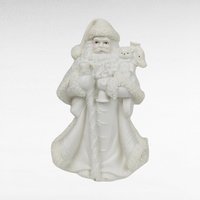 Set of 3 Vintage K's Collection Bisque Santa Figurines, 6 Inches Tall, White, Christmas Decor
