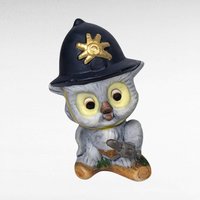 Vintage Ceramic Animal Figurine Lot | Homco Owls, Enesco Country Cousins, Franklin Mint Raccoon, Andrea Chickadee | 10 Piece Collection