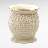 Vintage Lenox Vase Set | Rosebud Collection Cream Vases with Gold Trim | Mismatched Beaded Votive Candle Holders | 4 Piece Lot