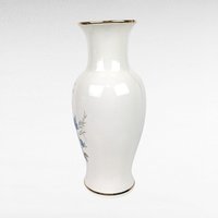 Vintage Royal Haeger Vase | White with Gold Trim and Floral Design | 10 Inches Tall | Mid-Century Modern Home Decor