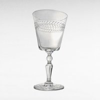 Vintage Rock Sharpe Jefferson Water Glasses, Set of 5, 7" Tall, Clear Etched Glassware, Mid-Century Modern Barware, Retro Drinking Glasses