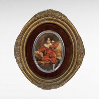 Vintage Cameo Creations Wall Decor | Sir Thomas Lawrence | John Thomas Peele | "Red Boy" & "Spring Flowers" | Oval Prints | 5.75 Inch