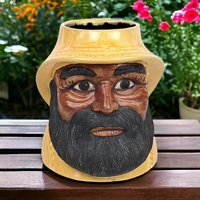 1981 Handmade Fisherman Mug, Art Pottery Mug, Signed, Unique Coffee Mug, Gift for Fisherman, Nautical Decor