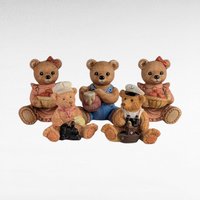 Vintage Bear Figurines, Homco Bear Figurines, Take Me Home Teddy Figurines, Collectible Bear Figurines, Gift for Bear Collector