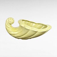 Vintage Yellow Cornucopia Planter, Ceramic Cornucopia, Mid-Century Planter, Retro Home Decor, Yellow Planter, Horn of Plenty