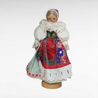 Vintage Handcrafted Wooden Folk Art Doll, 8.5 Inches, Traditional Costume, Collectible Doll,  Eastern European