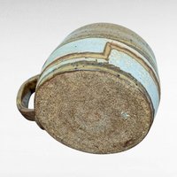 Vintage Handmade Art Pottery Mug, Studio Pottery, Brown and White Glaze, Rustic Coffee Mug