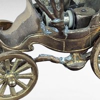 Vintage Metal Carriage Music Box, Collectible Figurine, Antique Decor, Gift for Music Lover, Victorian Era Style