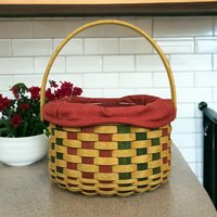 2003 Longaberger Christmas Caroling Basket, Festive Holiday Decor, Collectible Basket, Red and Green Basket, Gift for Collector