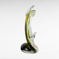 Icet Venezuela Murano Glass Praying Figurine, Green Art Glass Sculpture, Religious Figurine, Vintage Home Decor