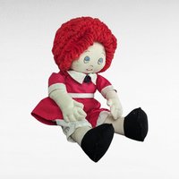Vintage Little Orphan Annie Plush Doll, 17 Inch Rag Doll, Collectible Doll, Red Hair Doll, Nostalgic Toy