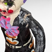 Vintage Mexican Paper Mache Clown Figurines, Musician Clowns, Folk Art, Day of the Dead Decor, Pair of Clowns