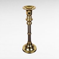 Vintage Two Tone Metal Candlestick, Silver & Brass Candle Holder, Taper Candle Holder,  Minimalist Decor
