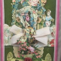 Vintage Shadow Box | Collage Art | Victorian Scrapbook | Valentine Decor | Ephemera