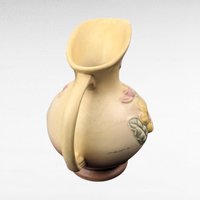 Vintage Hull Pottery Magnolia Pitcher | Art Deco Vase | Floral Ceramic Pitcher |  Collectible Pottery | 7.5 Inches