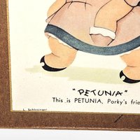 Vintage 1940s Porky Pig & Petunia Pig Wall Plaques | L. Schiesinger | Looney Tunes Decor | Cartoon Collectibles | 5.5 x 4.5 Inches