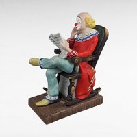 Vintage Toscany Clown Figurine | Porcelain Clown Reading Newspaper | Collectible Clown | Whimsical Decor | 8.75 Inches