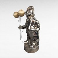 Vintage Metal Clown Bank | Silver-Tone Clown with Balloons | Retro Coin Bank | Collectible Bank