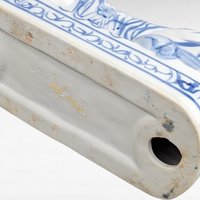 Vintage Chinese Porcelain Headrest |  Blue and White Pillow |  Chinese Ceramic Pillow | Asian Decor