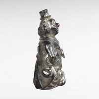 Vintage Silver Metal Clown Bank | Red Nose Clown Coin Bank | Retro Piggy Bank | Collectible Bank
