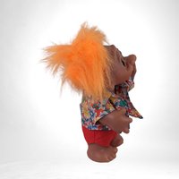 Vintage 1977 Thomas Damm Troll Doll in Hawaiian Shirt - Collectible Toy Figure