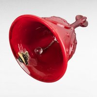 Vintage Fenton Art Glass Bicentennial Bell | Red Glass Bell with Eagle | Made in USA | 1976 Commemorative Collectible