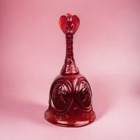 Vintage Fenton Art Glass Bicentennial Bell | Red Glass Bell with Eagle | Made in USA | 1976 Commemorative Collectible