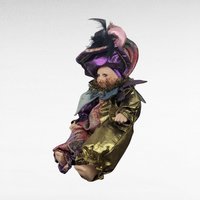 Vintage Baby Harlequin Jester Doll, 11 Inch Porcelain Doll, Collectible Clown Doll, Jester Decor, Unique Gift for Collectors