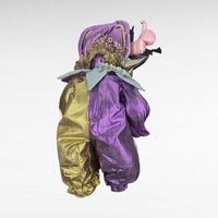 Vintage Baby Harlequin Jester Doll, 11 Inch Porcelain Doll, Collectible Clown Doll, Jester Decor, Unique Gift for Collectors