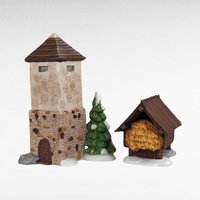 Vintage Dept 56 Silo & Hayshed - Heritage Village Collection #5950-1 - Porcelain Christmas Village - Winter Scene