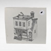 Vintage Dept 56 Ben's Barber Shop - New England Village #5939-0 -  Lighted Porcelain Building