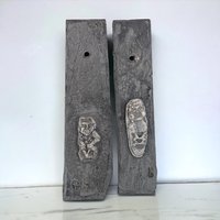 Charraig Alainn Warning for Monks Stone Wall Plaque Pair | Pagan Fertility Symbol | Celtic Monastic Art | 8 Inches Tall