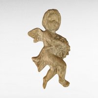 Vintage Ceramic Cherub Wall Hangings - Painted Gold - Angelic Decor - 8 1/2 Inches Tall