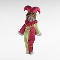 Vintage 19" Harlequin Jester Doll, Collectible, Whimsical Decor, Unique Gift for Clown Lovers