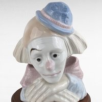 Vintage Sad Clown Figurine, Porcelain Clown Bust, Melancholy Clown Decor, Collectible Clown Statue, Unique Gift for Clown Enthusiasts