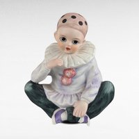 Vintage Ceramic Harlequin Clown Music Box, Rotating Musical Figurine, Collectible Clown, Unique Gift, Home Decor